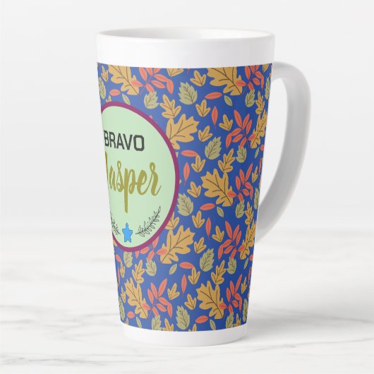 allover-ontwerp latte mok (Rechterhoek)