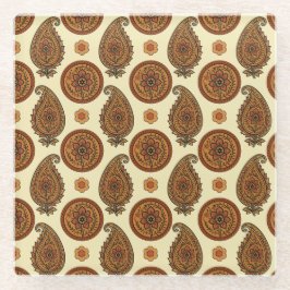 Allover Paisley-ontwerp Glazen Onderzetter