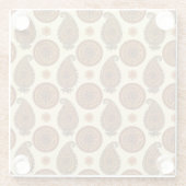 Allover Paisley-ontwerp Glazen Onderzetter (Achterkant)