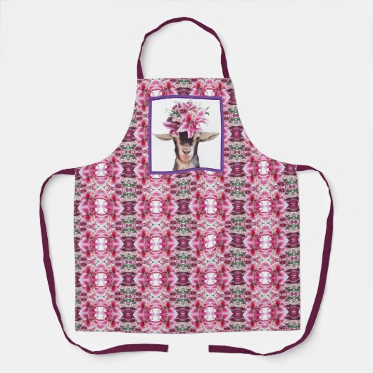 Allover Print Apron Lilly the Goat Schort (Voorkant)