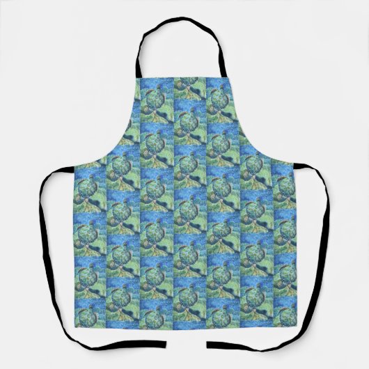 Allover Print Apron Zee Turtle #2 Schort (Voorkant)