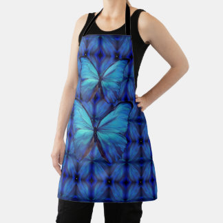 Allover Print Schort Blauwe Morpho Vlinders