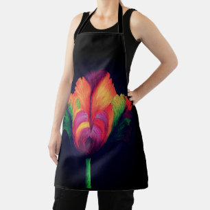allover print Schort regenboog papegaai tulp