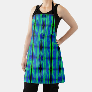 Allover Print Schort Zachte Groene/Blauwe Strepen