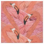 Allover roze flamingo patroon stof (Close Up)