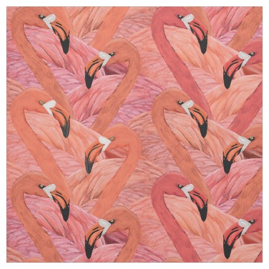 Allover roze flamingo patroon stof (Swatch)
