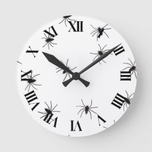 Allover Spinnen Halloween Ronde Klok