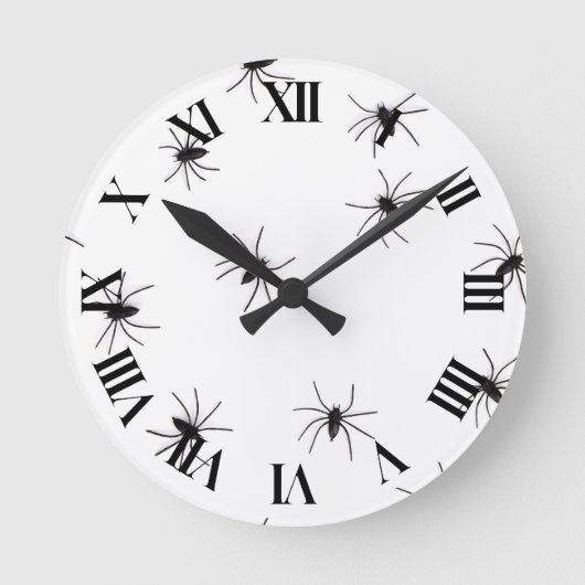 Allover Spinnen Halloween Ronde Klok (Voorkant)
