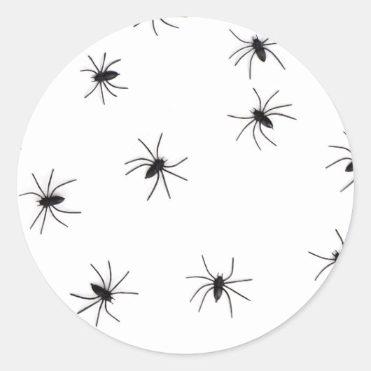 Allover Spinnen Halloween Ronde Sticker (Voorkant)