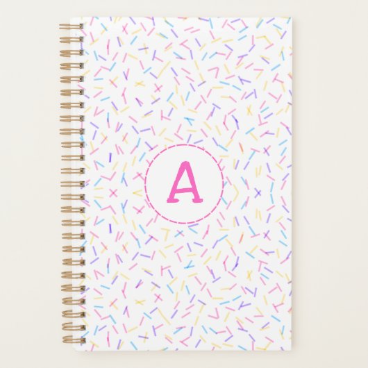 Allover Sprinkles Roze Multi Initiaal Planner (Voorkant)