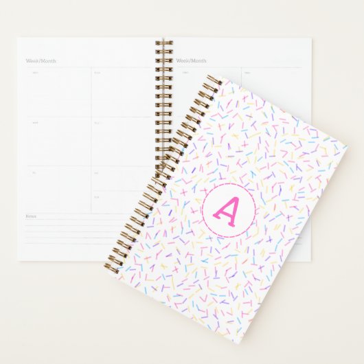 Allover Sprinkles Roze Multi Initiaal Planner (Display)