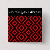 Allow-Red_ Vierkante Button 5,1 Cm (Voorkant)