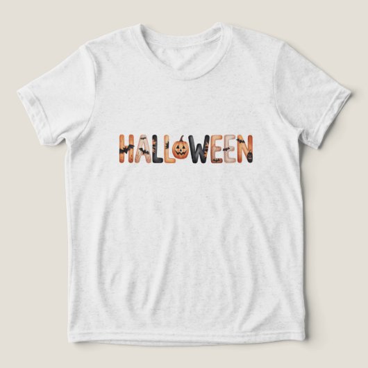 alloween Pumpkin Lettering Tri-Blend Shirt (Design voorkant)