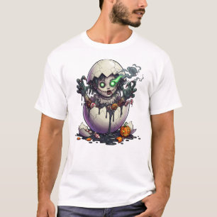 Alloween Zombie in Eierschaal T-shirt