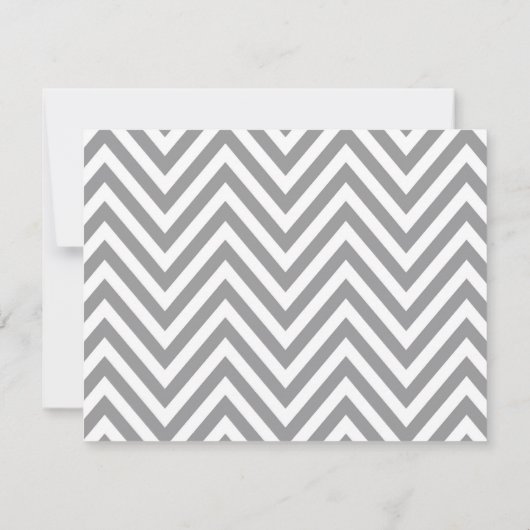 Alloy Gray & White Chevron Wedding RSVP-kaarten RSVP Kaartje (Achterkant)