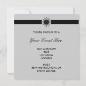 Allround Zwart Elegant Partysjabloon Kaart (Achterkant)