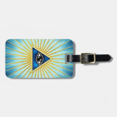 Allsehendes Auge Gottes, Pyramide, Freimaurer Bagagelabel (Voorkant horizontaal)