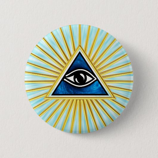 Allsehendes Auge Gottes, Pyramide, Freimaurer Ronde Button 5,7 Cm (Voorkant)