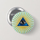 Allsehendes Auge Gottes, Pyramide, Freimaurer Ronde Button 5,7 Cm (Voorkant /achterkant)