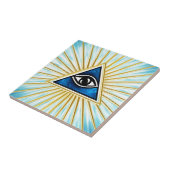 Allsehendes Auge Gottes, Pyramide, Freimaurer Tegeltje (Zijkant)