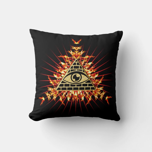 Allsehendes Auge Gottes, Pyramide, Vorsehung Kussen (Voorkant)