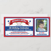 Allstar Baseball Birthday Party Ticket Kaart (Voorkant)