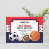 Allstar Birthday Party - Sport Kaart (Staand voorkant)