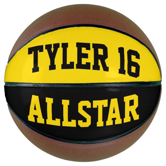 Allstar Black en Dayglow Yellow Basketbal (Voorkant)