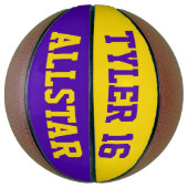 Allstar Dark Paars en Geel Mini Basketbal (Verticaal)