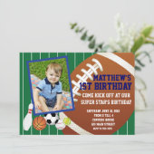 Allstar Football Birthday Uitnodiging (Staand voorkant)