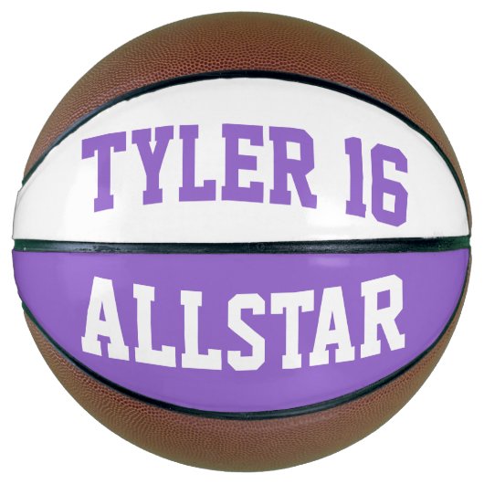 Allstar Light Paars en White Mini Basketbal (Voorkant)