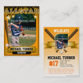 ALLSTAR Oranje aangepaste Baseball Card Visitekaartje (Voorkant / Achterkant)