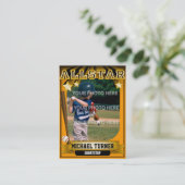 ALLSTAR Oranje aangepaste Baseball Card Visitekaartje (Staand voorkant)