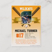 ALLSTAR Oranje aangepaste Baseball Card Visitekaartje (Achterkant)