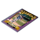 ALLSTAR Paarse Honkbalkaart Notitieboek (Linkerzijde)