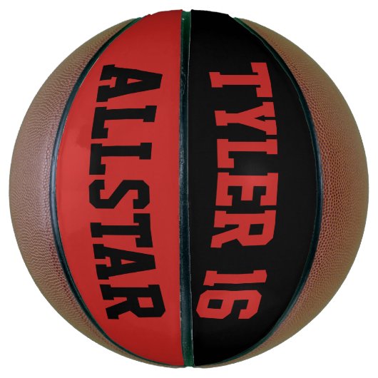 Allstar Red en Black Mini Basketbal (Verticaal)