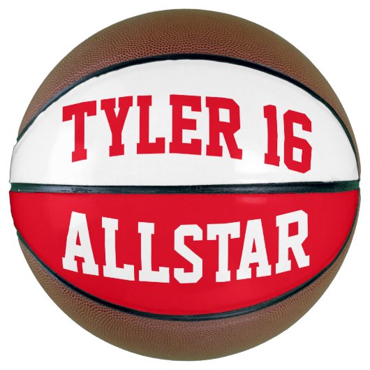 Allstar Red en White Basketbal (Voorkant)