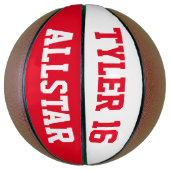 Allstar Red en White Basketbal (Verticaal)