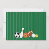 Allstar Soccer Baseball Birthday Uitnodiging (Achterkant)