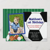 Allstar Soccer Baseball Birthday Uitnodiging (Voorkant / Achterkant)