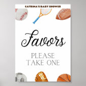 Allstar Sport Baby shower teken 5x7 Poster (Voorkant)