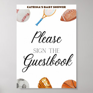 Allstar Sport Baby shower teken 5x7 Poster