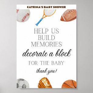 Allstar Sport Baby shower teken 5x7 Poster