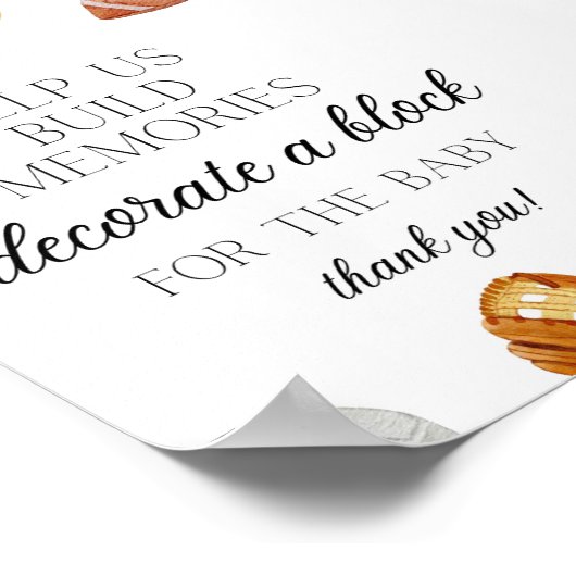 Allstar Sport Baby shower teken 5x7 Poster (Hoek)