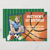 Allstar Sport Basketball Birthday Uitnodiging (Voorkant / Achterkant)