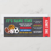 Allstar Sport Ticket Birthday Uitnodiging (Voorkant)