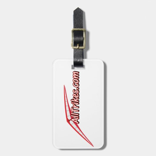 AllTrikes-bagagelabel met lederen riem Bagagelabel (Voorkant verticaal)