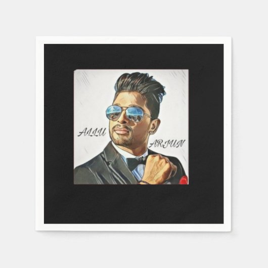 Allu Arjun Fan illustratie T-shirt Servet (Voorkant)