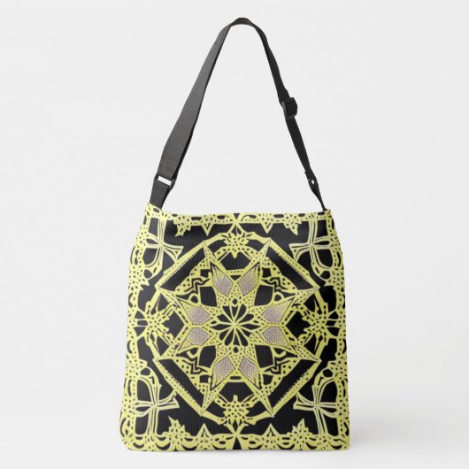 Allure Black en Gold Motif Crossbody Tas (Achterkant)