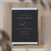 Allure Calligrafie Zwart & Wit Trouwen Kaart